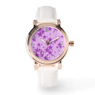 Lila stjärnor på en lavender-bakgrund armbandsur