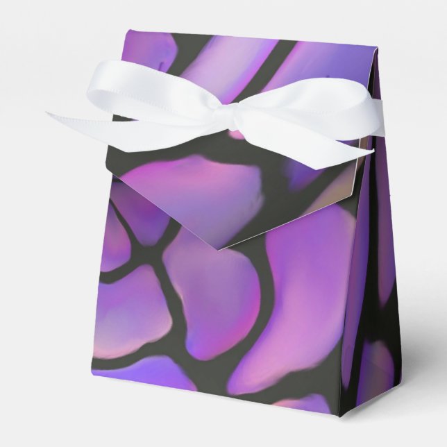 Lila Stone Gift Bag med Bow Presentaskar (Framsidan Sidan)