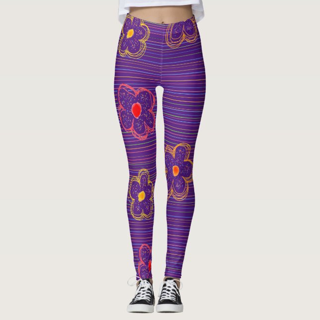 Lila Streck Leggings (Framsida)