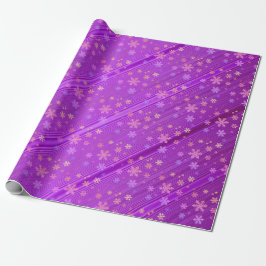 Lila Striations Snöflingor X'mas Wrapping Papper Presentpapper