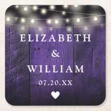 Lila String Ljus Rustic Wood Boho Barn Bröllop