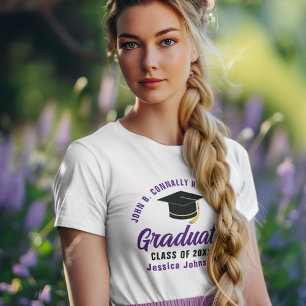 Lila Student Anpassningsbar 2025 Studenten Kvinnor T Shirt