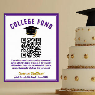 Lila Student College Fund QR Kod Poster