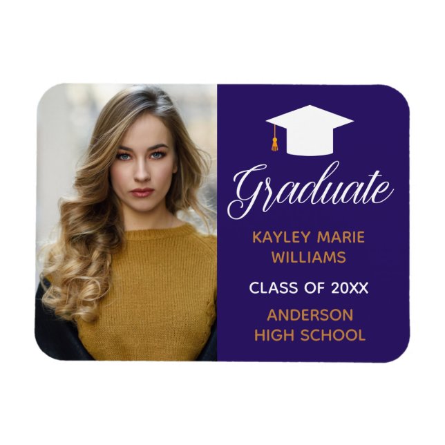 Lila Student Photo 2023 Studenten Magnet (Horisontell)