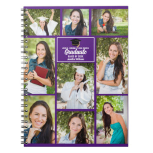Lila Student Photo Collage 2023 Studenten Gift Anteckningsbok