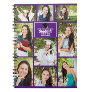 Lila Student Photo Collage 2023 Studenten Gift Anteckningsbok