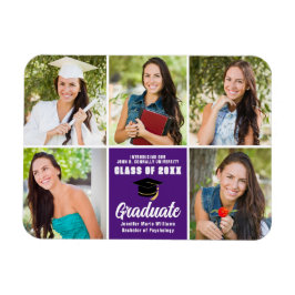 Lila Student Photo Collage Chic Studenten Magnet