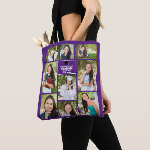 Lila Student Photo Collage Studenten Gift Tygkasse