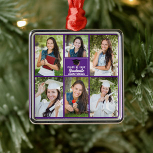 Lila Student Photo Collage Studenten Julgransprydnad Metall