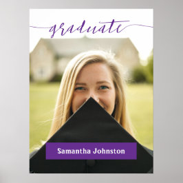 Lila Student Script Modern Photo Poster