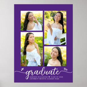 Lila Studenten 4 Photo Script Hearts Modern Poster