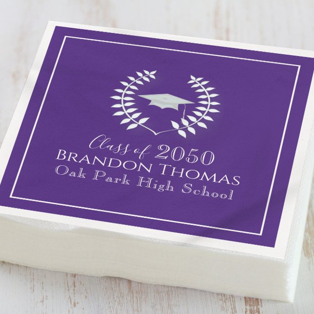 Lila Studenten Elegant Laureate Anpassningsbar Pappersservett (Skapare uppladdad)