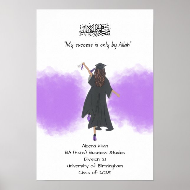 Lila Studenten utbildningsbevis Poster (Framsidan)