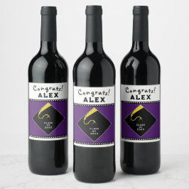 Lila Studenten Vinflaska Etikett