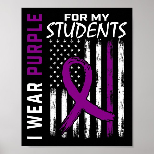 Lila Studenter Speciell Ed Teacher Epilepsy Awaren Poster (Framsidan)