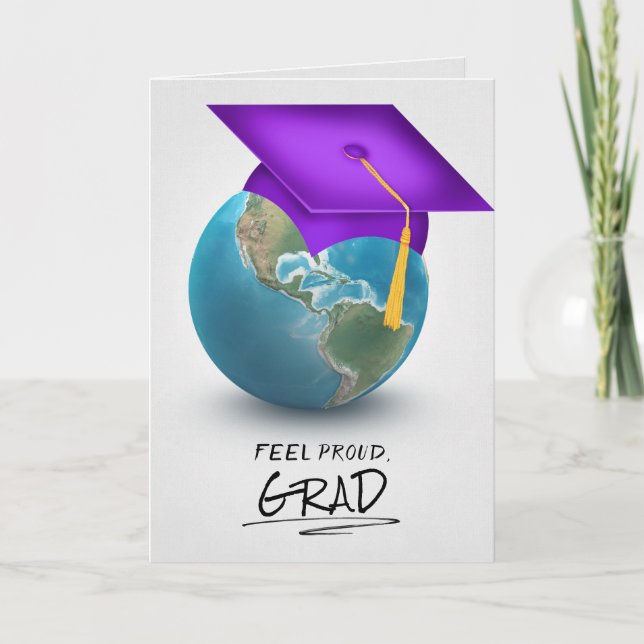 lila studentmössa på jorden kort (Framsida)