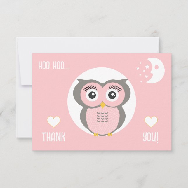 Lila Stylized Geometric Uggla Tack Kort (Framsida)