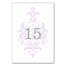 Lila Subtle Damask Bord Card Bordsnummer