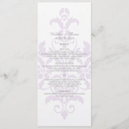 Lila Subtle Damask Wedding Menu Meny
