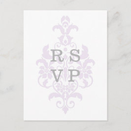 Lila Subtle Damask Wedding OSA Postcard Inbjudan Vykort