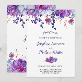 Lila Succulents och inbjudan till bröllopsbröllop