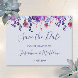 Lila Succulents Spara datum Meddelande Vykort