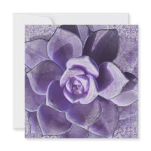 Lila suckulentinbjudningskort för möhippan