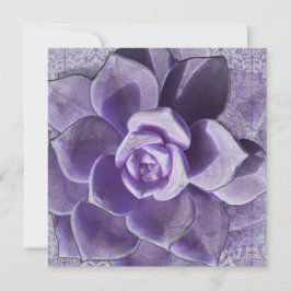 Lila suckulentinbjudningskort för möhippan inbjudningar