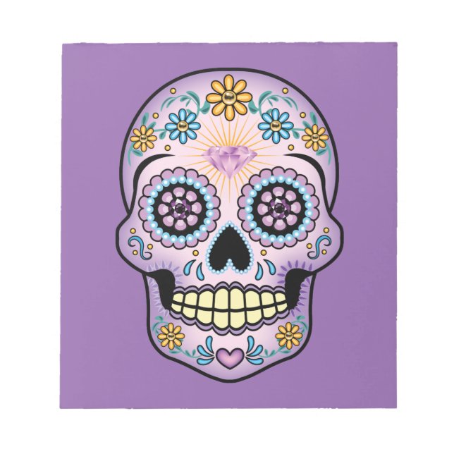 Lila Sugar Skull Anteckningsblock (Framsida)
