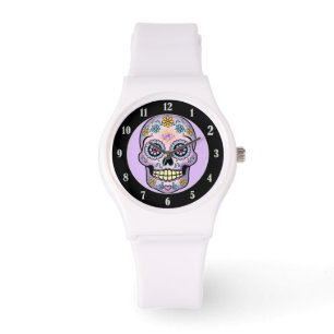 Lila Sugar Skull Armbandsur