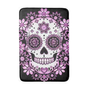 Lila Sugar Skull Badrumsmatta