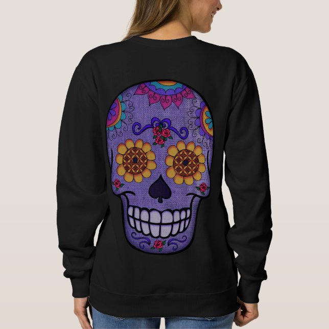 Lila Sugar Skull | DAY OF THE DEAD T Shirt (Baksida)