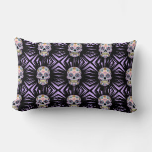 Lila Sugar Skull Lumbarkudde