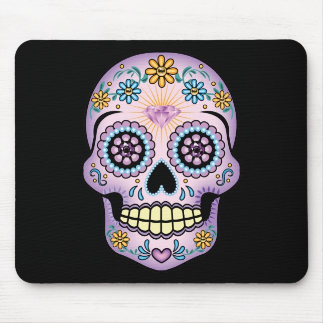 Lila Sugar Skull Musmatta (Framsidan)