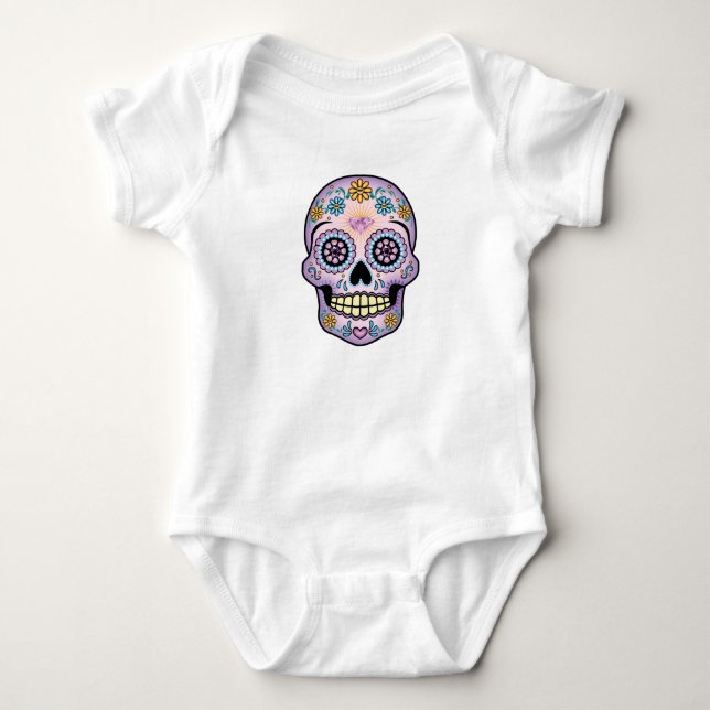 Lila Sugar Skull Tee (Framsida)