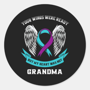 Lila Suicide Awareness Ribbon in Memory of My GR Runt Klistermärke