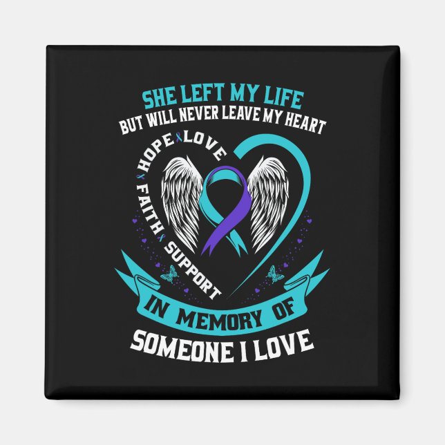Lila Suicide Awareness Shirt... Magnet (Framsidan)