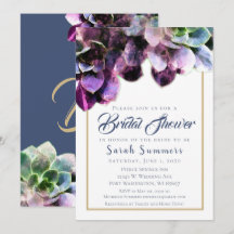 Lila Sukkulenter Elegant Bröllopsdusch