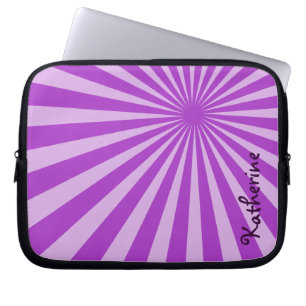 Lila Sunburst "Add Your Name" (lägg till ditt namn Laptop Fodral