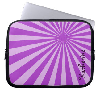 Lila Sunburst "Add Your Name" (lägg till ditt namn Laptop Fodral