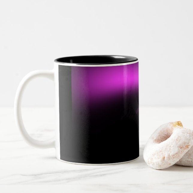 Lila Sunburst Twirl Ljus Två-Tonad Mugg (Med munk)