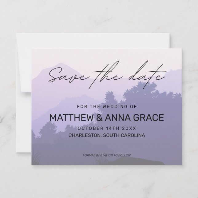 Lila Sunrise Äventyr Travel Spara Datumet (Framsida)