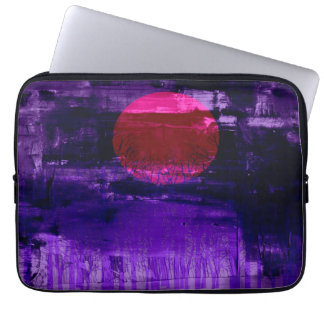 Lila Sunset | Abstrakt Måla 3 Laptop Sleeve