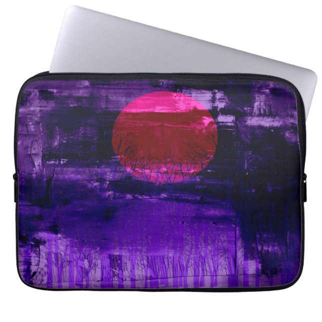 Lila Sunset | Abstrakt Måla 3 Laptop Sleeve (Framsidan)
