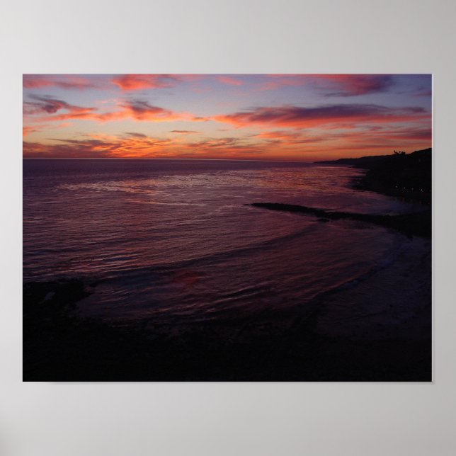 Lila Sunset at Royal Handflatan Beach Poster (Framsidan)
