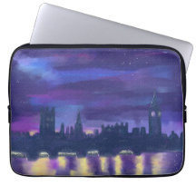 Lila Sunset London Cityscape Modern Art Painting