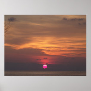 Lila Sunset Off Fransk Kusten Poster
