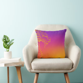 Lila Sunset Ombre Dragon Dekorativ kudde