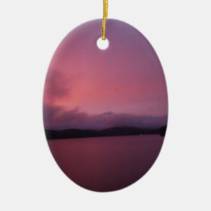 Lila sunset on Sjö Arrowhad Julgransprydnad Keramik