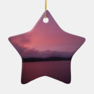 Lila sunset on Sjö Arrowhad Julgransprydnad Keramik